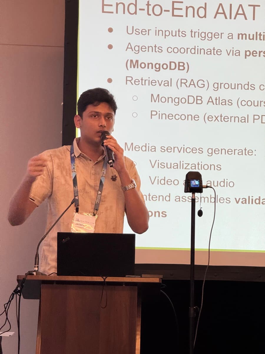 Pradeep presenting at a conference